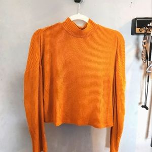 Garage Mock Turtleneck Crop Sweater